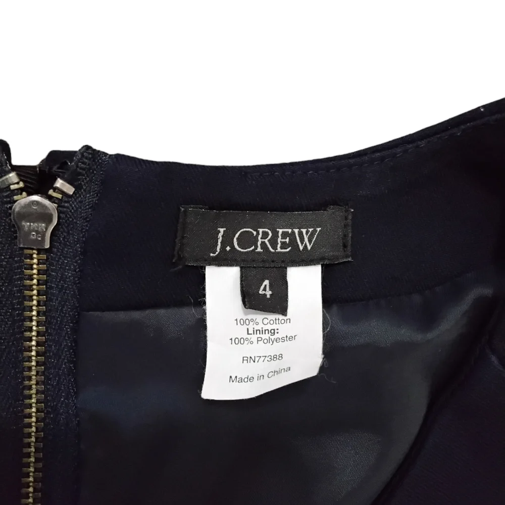 J. Crew Navy Dress Womens Size 4 Preppy Quiet Luxury Classic Timeless Effortless - Picture 6 of 6
